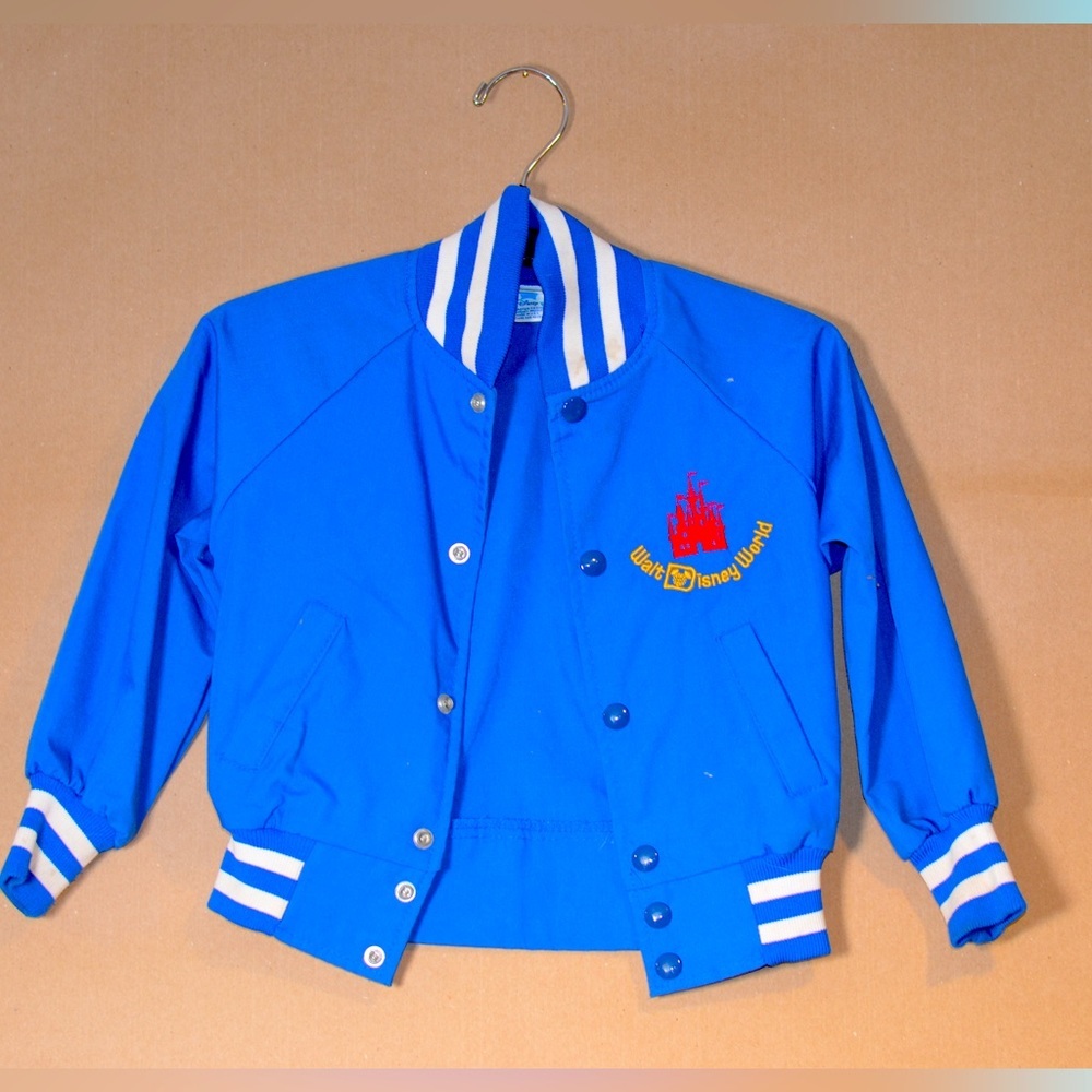 Disney 80’s Mickey Mouse Walt Disney World Embroidered Jacket Size 4T Blue White
